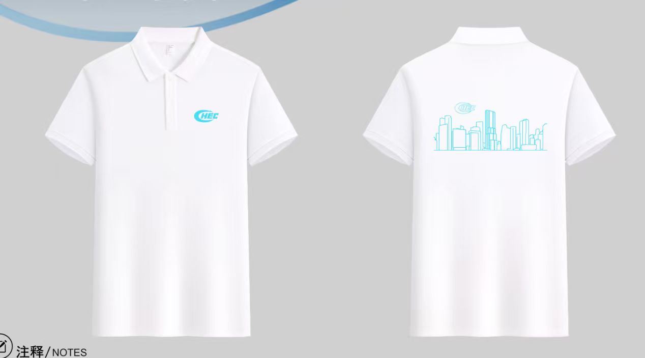 Front and back white China Harbour project polo